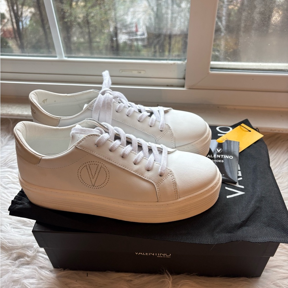 Valentino Women's Cream Platform Sneakers - Picture 5 of 6